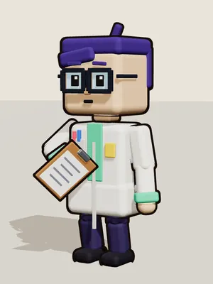 Pixel standing with the clipboard